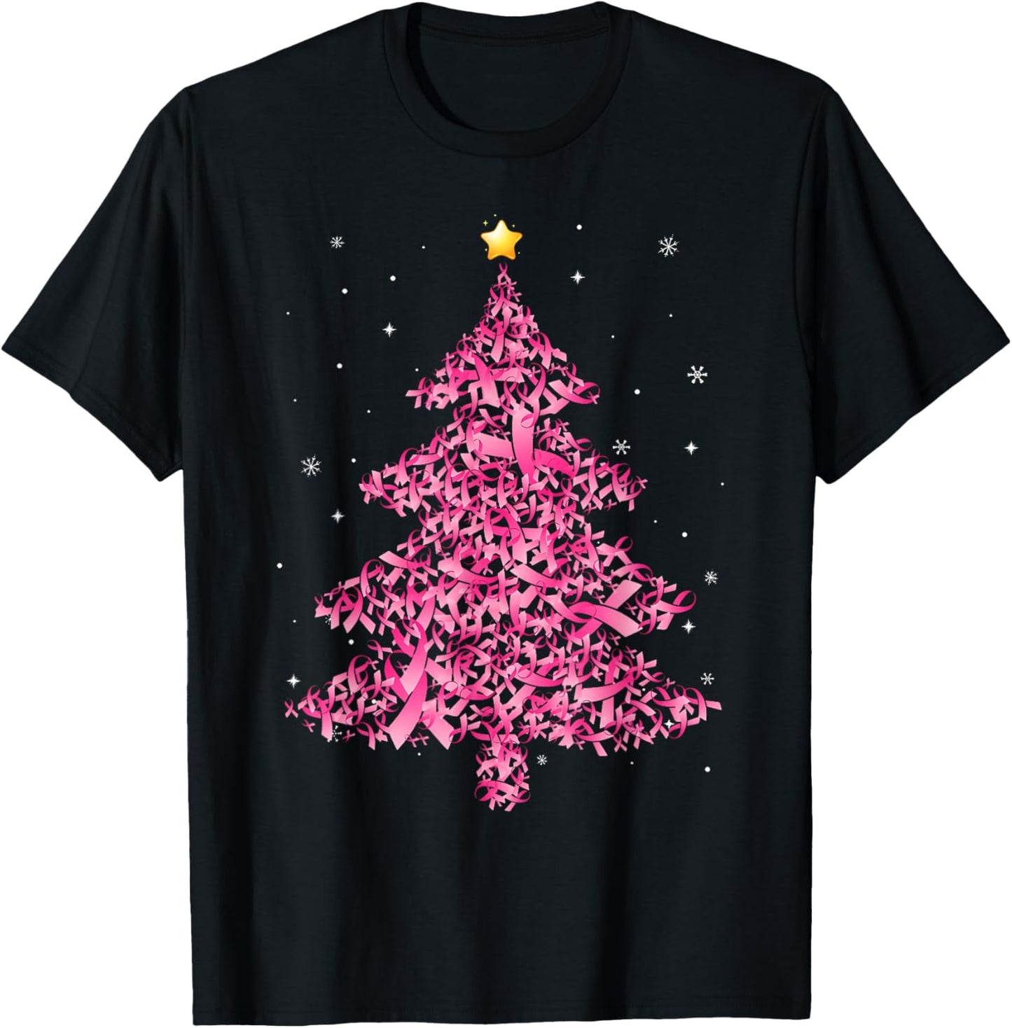Breast Cancer Christmas Santa Hat Pink Ribbon Xmas Tree