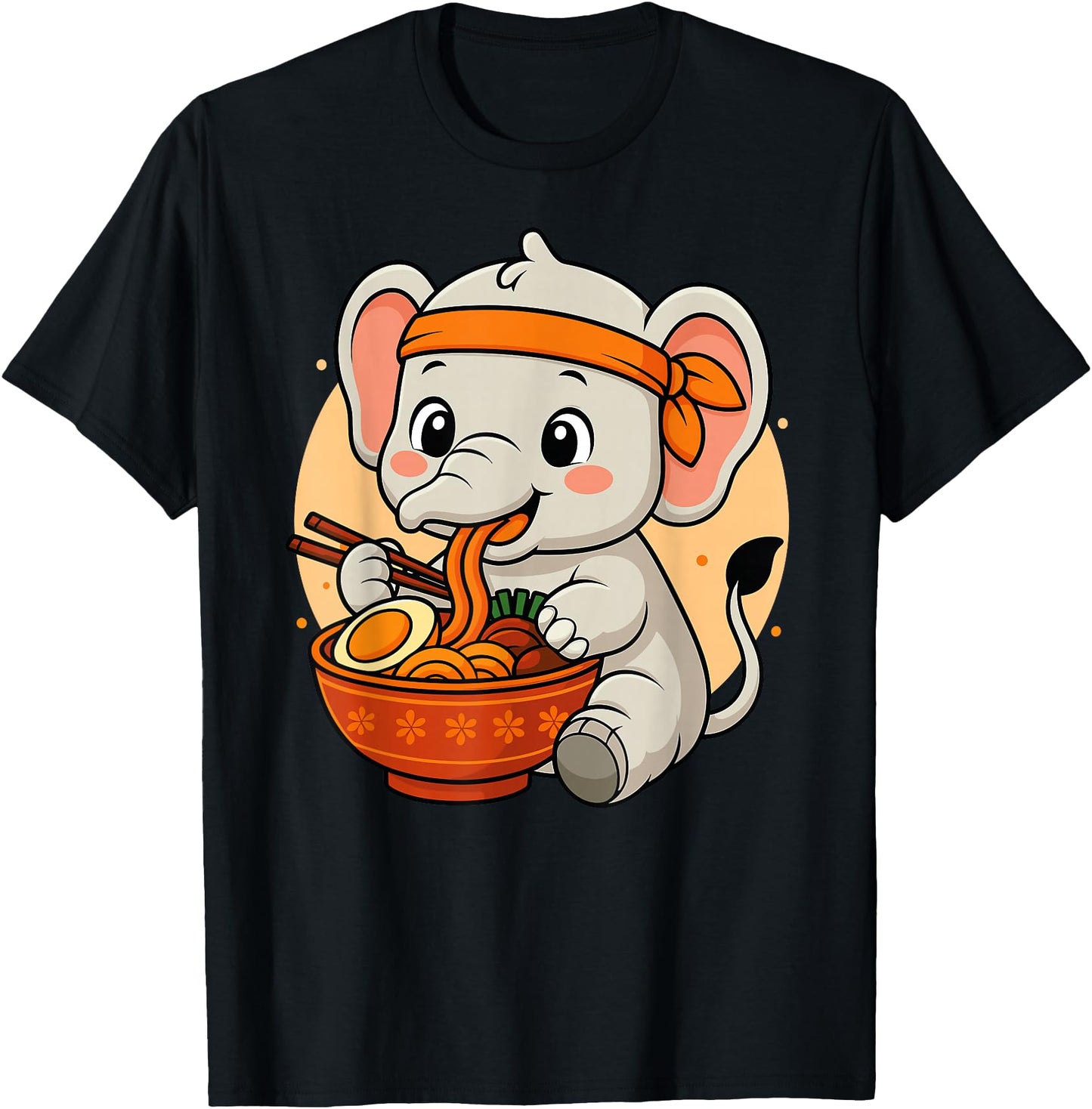 Elephant Eating Ramen Graphic Japanese Elephant Graphic