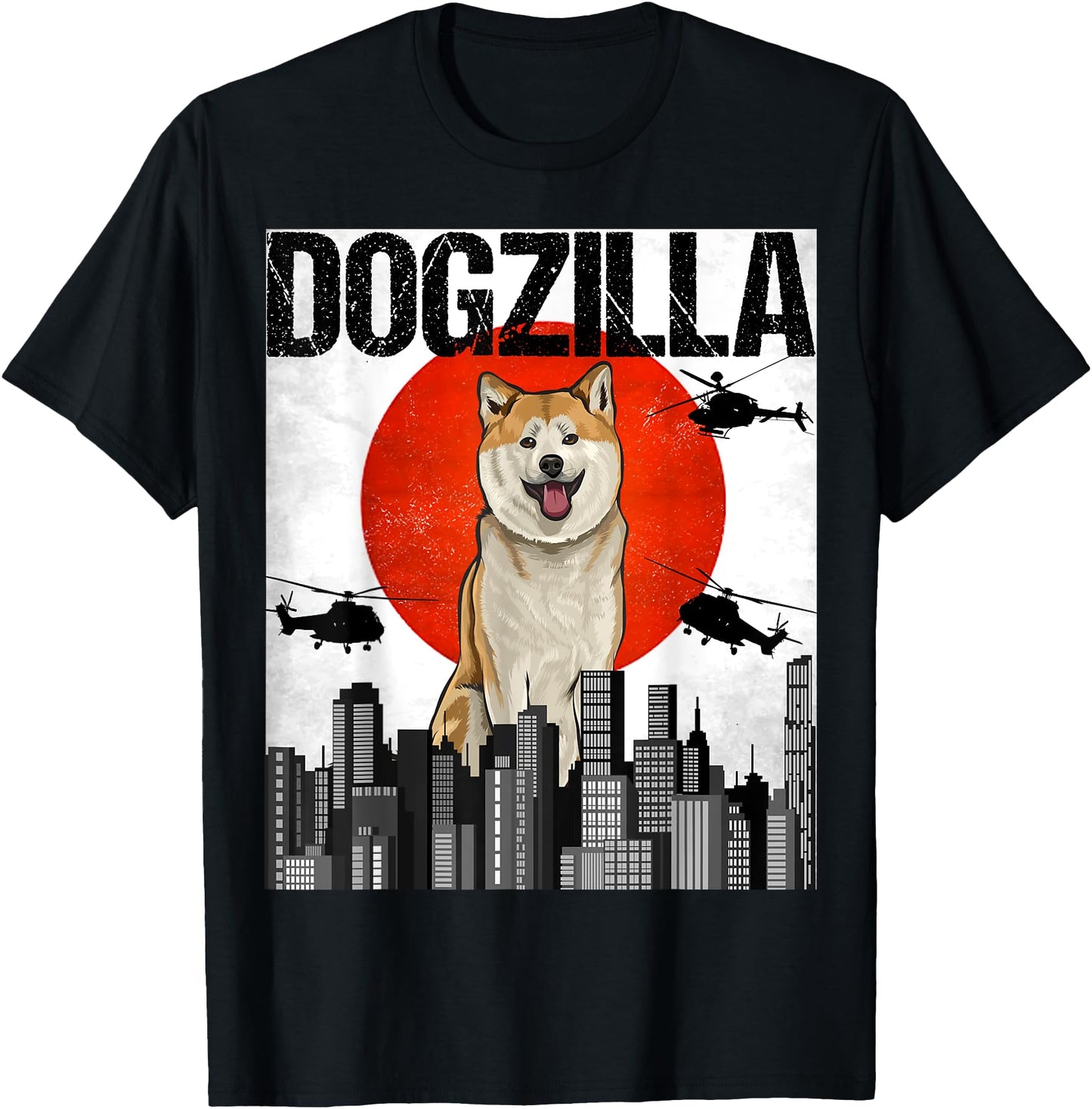 Funny Vintage Japanese Dogzilla Akita