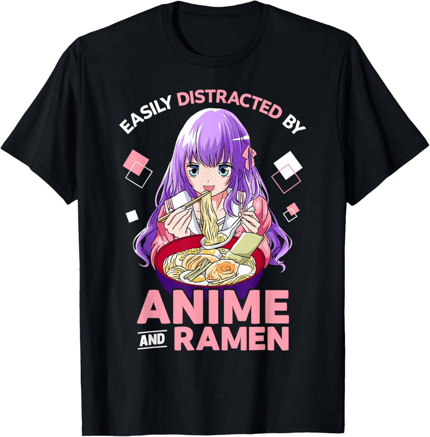 Easily Distracted By Anime and Ramen Bowl Japanese Noodles