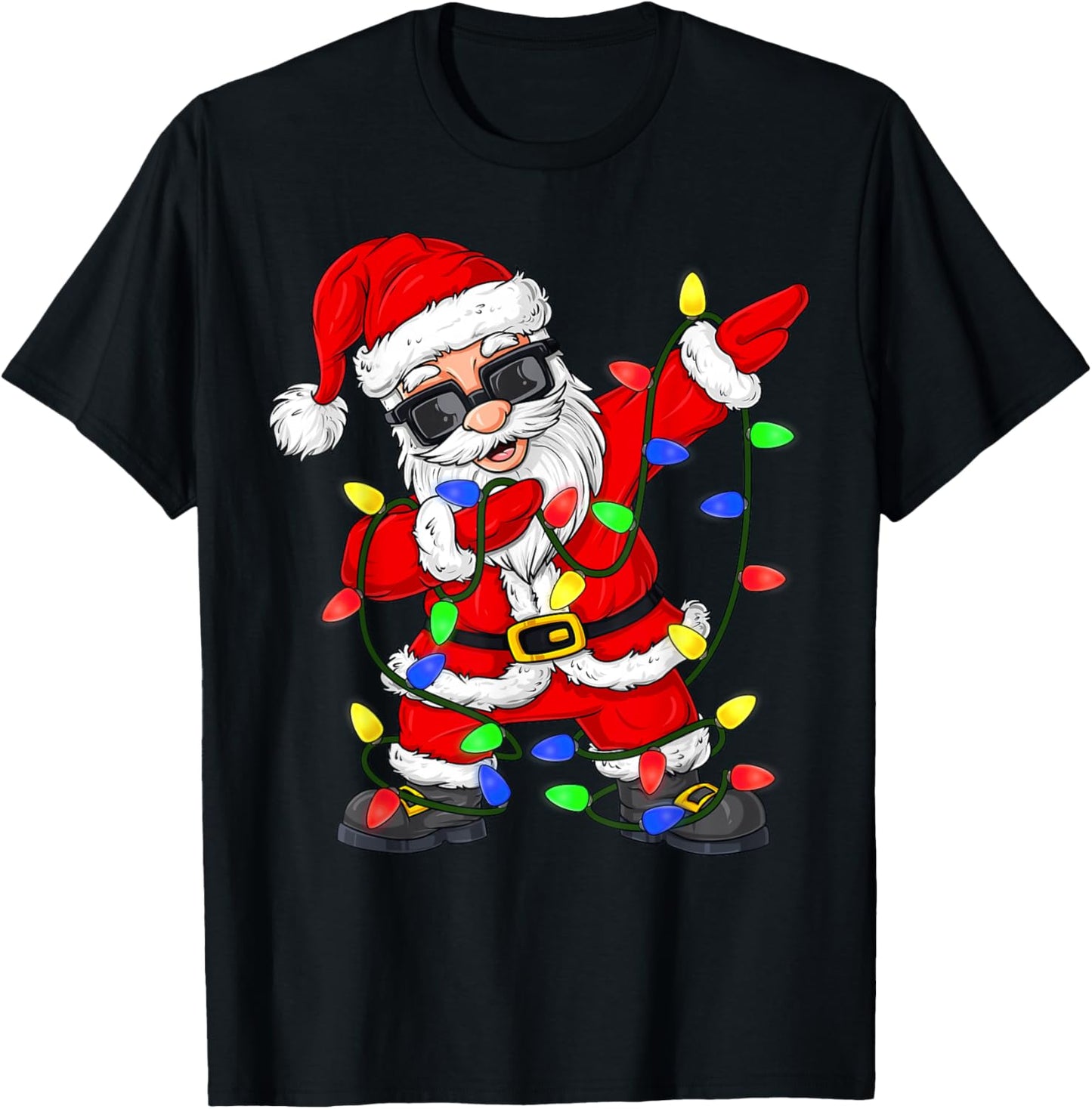 Dabbing Santa Claus Christmas Tree Lights Boys Kids Dab Xmas