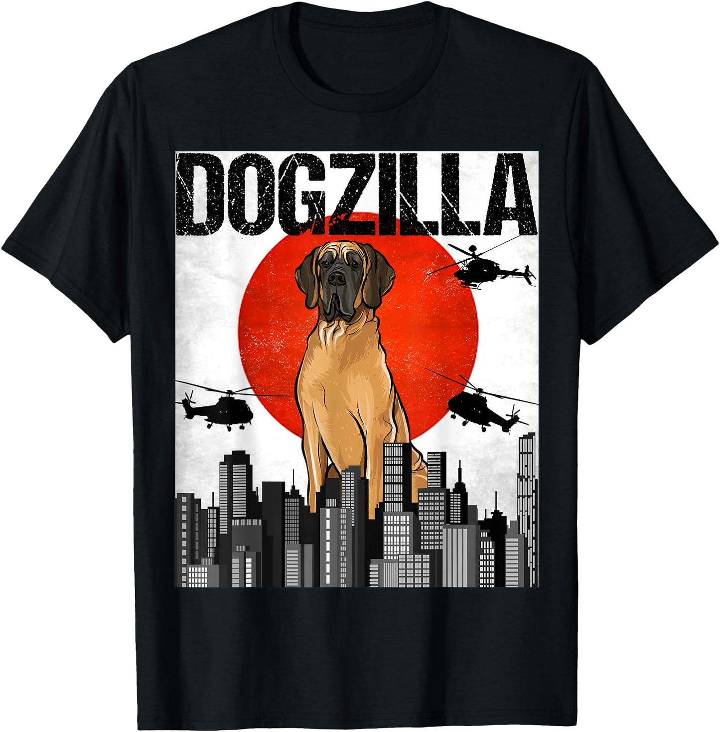 Funny Vintage Japanese Dogzilla Brown Great Dane