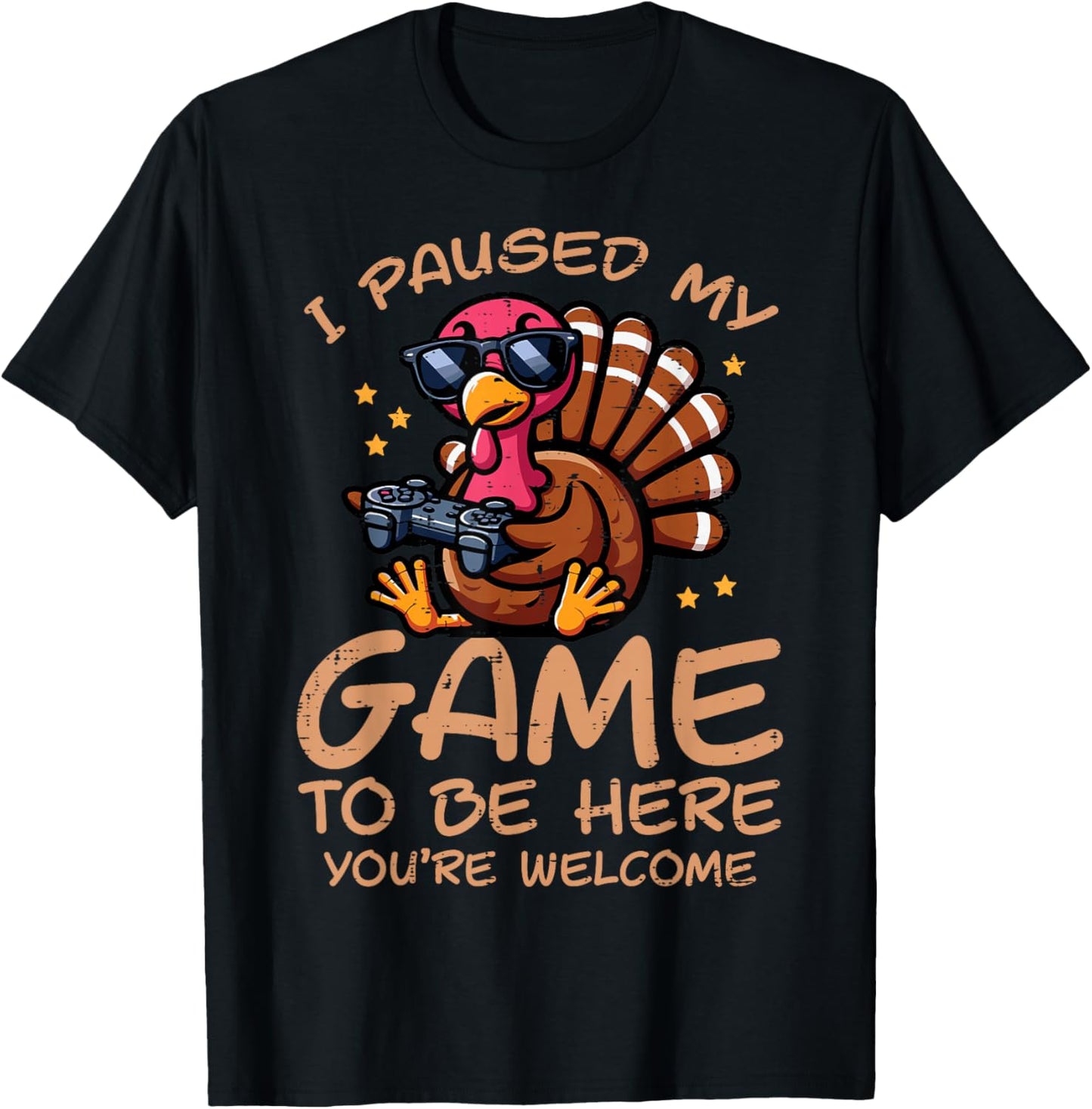 Thanksgiving Paused My Game Turkey Fall Gamer Boys Kids Men