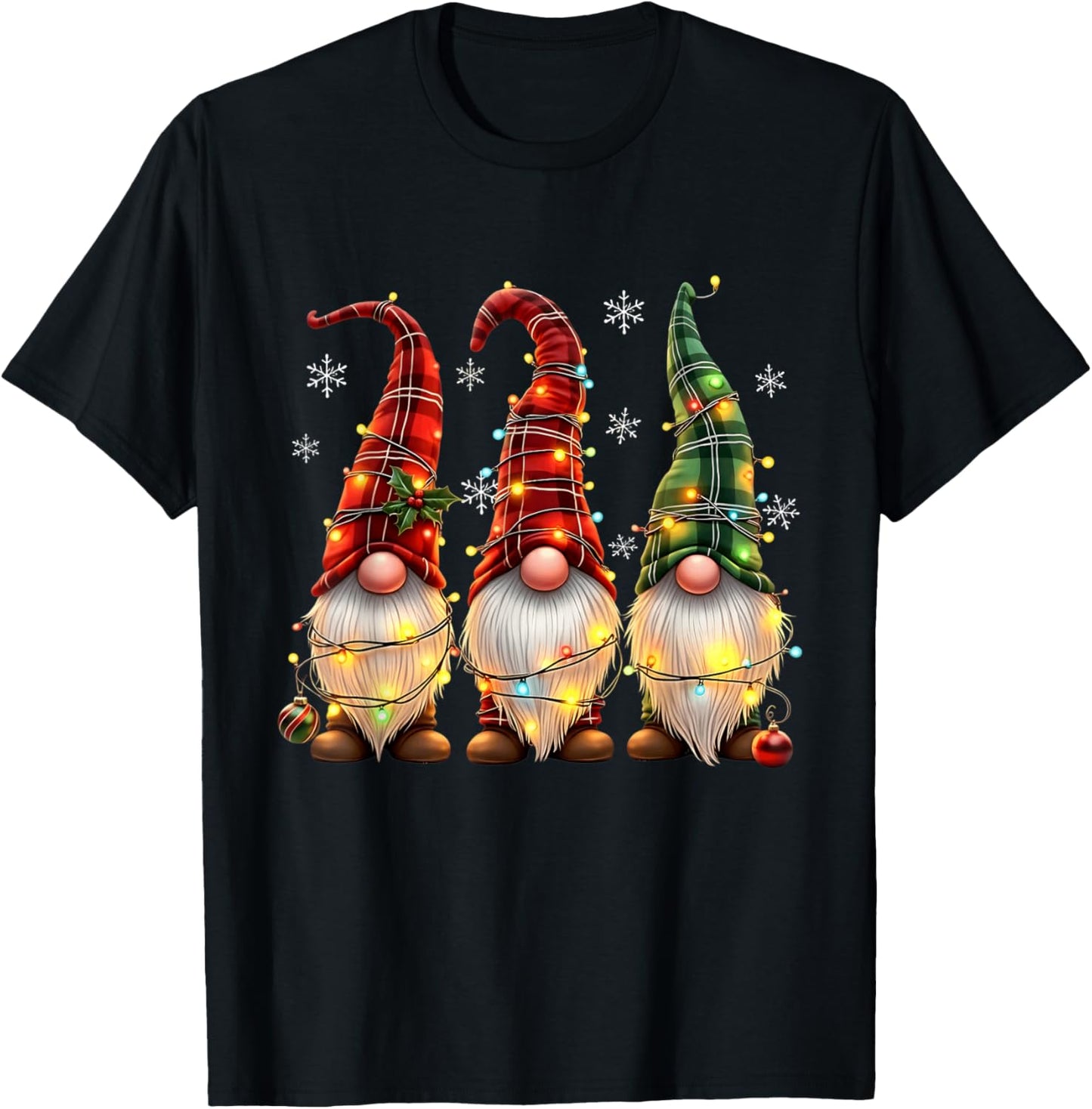 Three Gnomes Men Women Buffalo Plaid Red Christmas