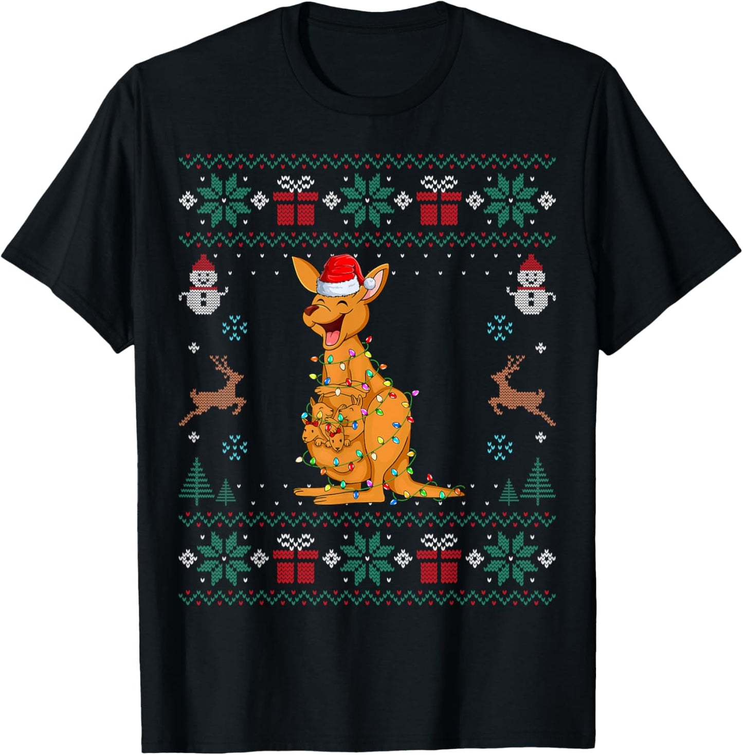 Kangaroo Santa Hat Xmas Lights Kangaroo Christmas Ugly