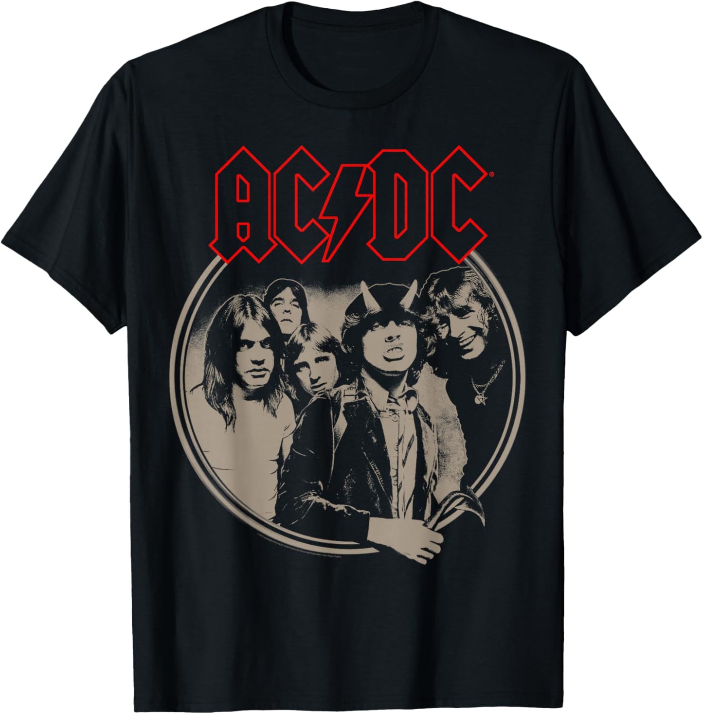 AC\/DC - Framed T-Shirt - Unisex-Adults & Kids - Black - Small - Short Sleeve - Classic Fit - Rock Music Fans