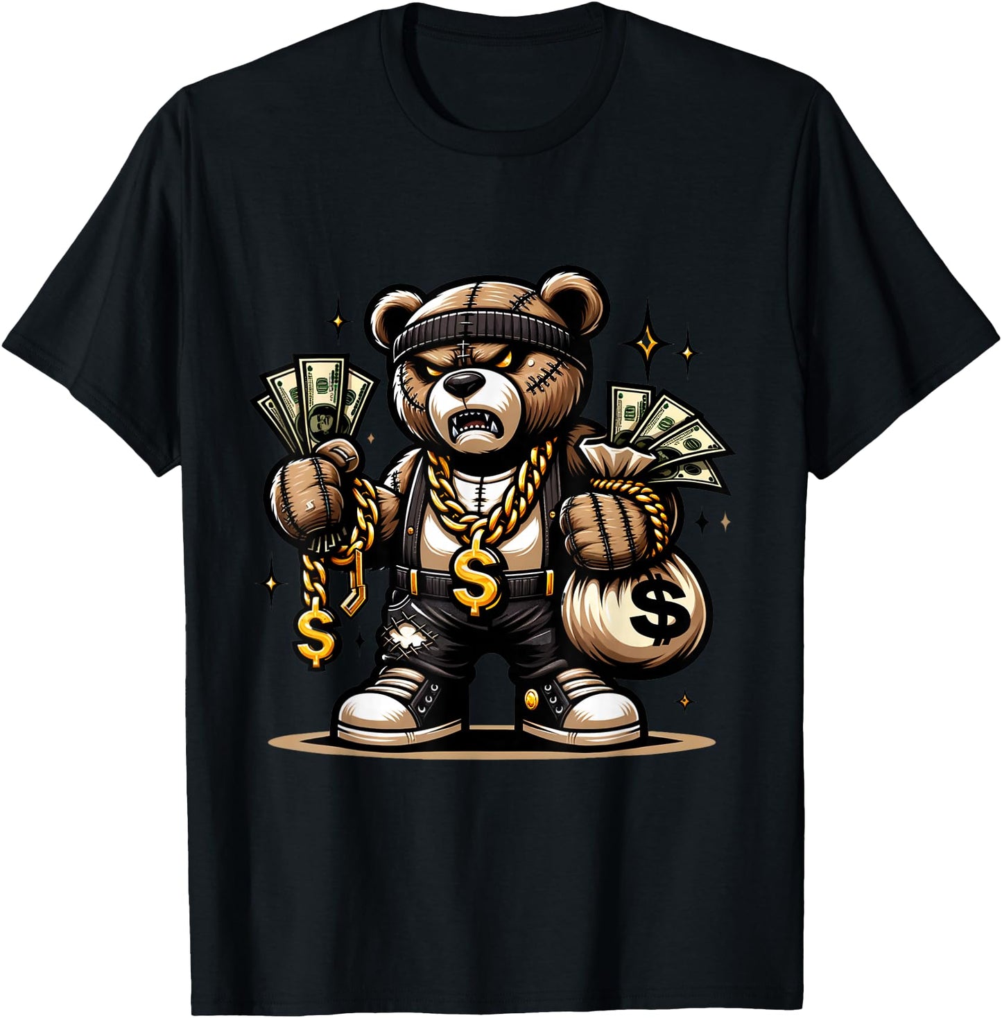Teddy Bear Money Swag Hip Hop Rapper Graphic Drip Dopeskill