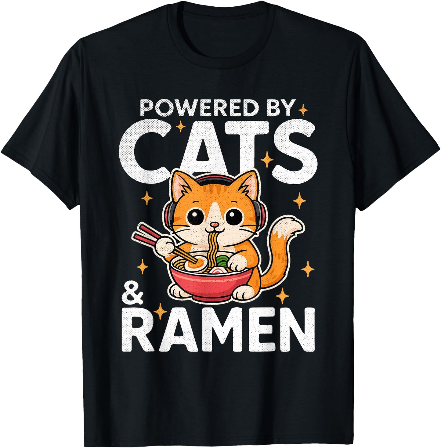 Powered by Cats and Ramen Funny Cat & Kittens Japanese Food