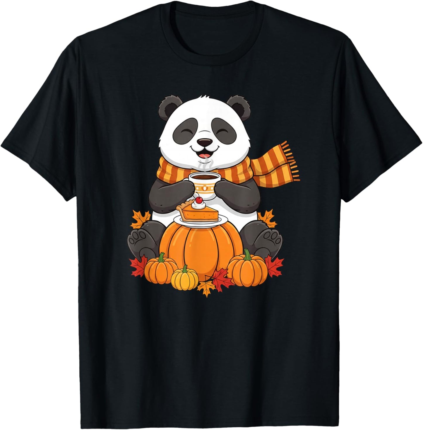 Funny Panda Coffee Autumn Thanksgiving Womens Mens Kids
