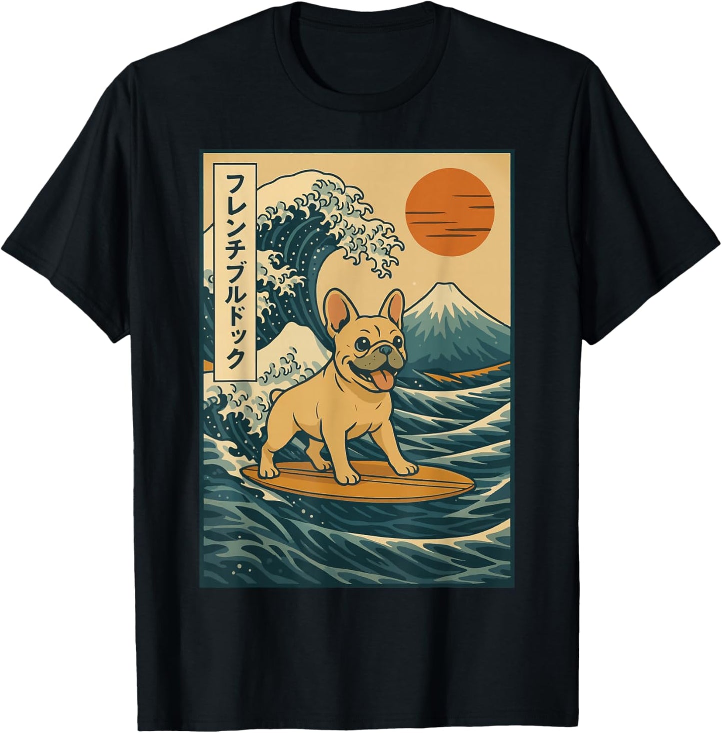 French Bulldog Surfing Japanese