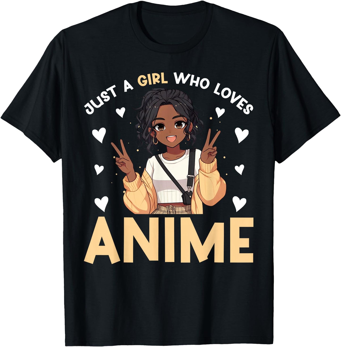 Just A Girl Who Loves Anime Merch African American Afro