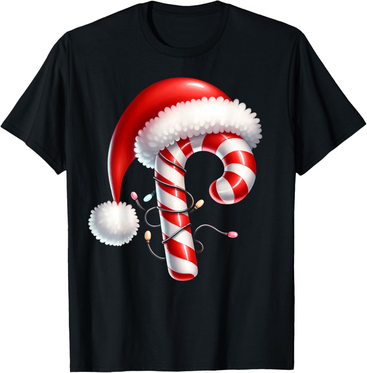 Candy Cane Christmas Lights Santa Hat Family Matching Xmas