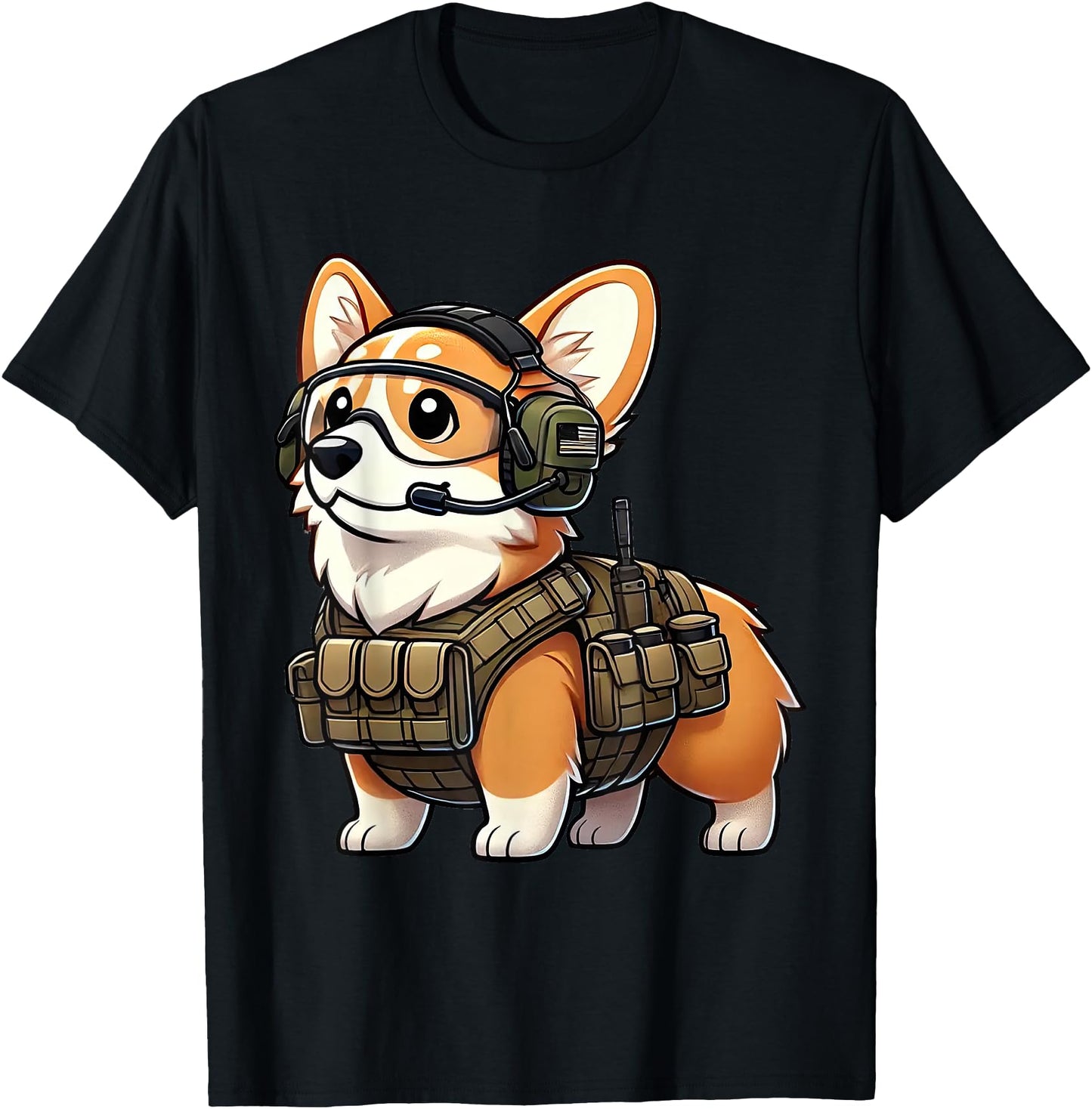 Tactical Corgi Dog Warrior Military Style Art