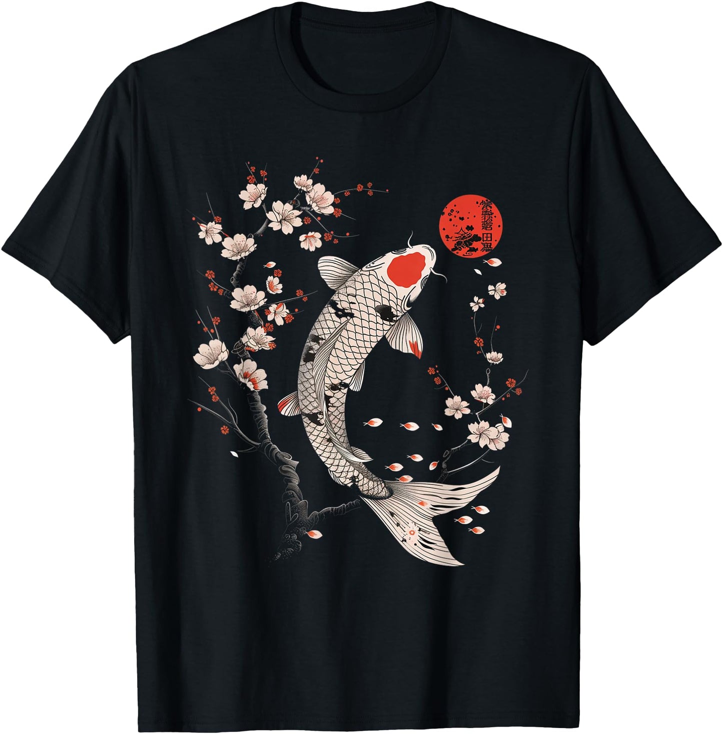 Japanese Koi Fish Lotus Flowers Vintage Art Japan