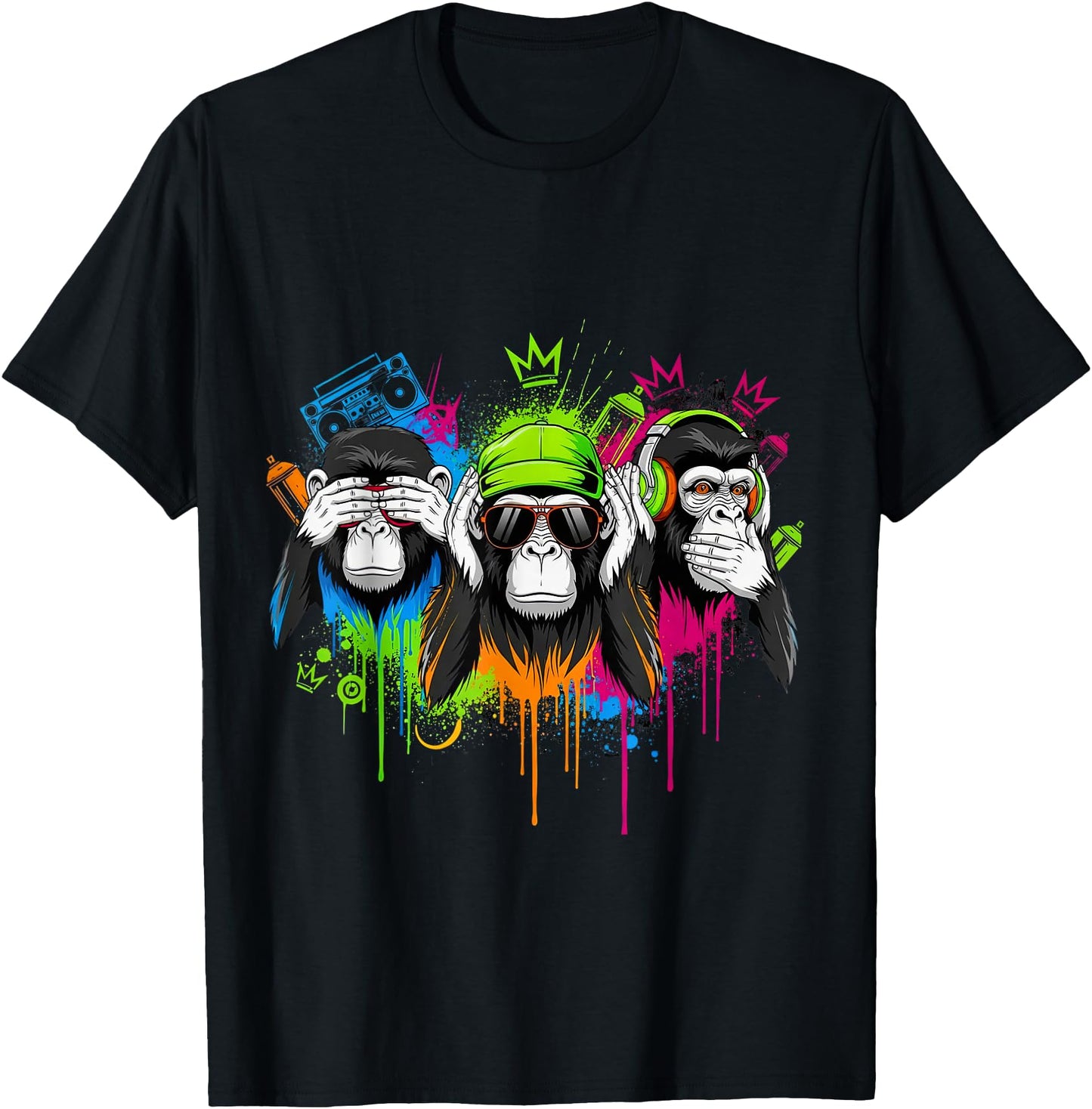 Three Wise Monkeys Urban Graffiti Street Art Style