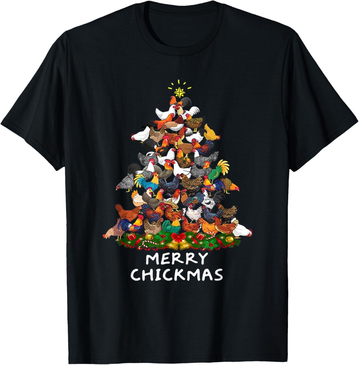 Merry Chickmas Chicken Christmas Tree Rooster Xmas Tree