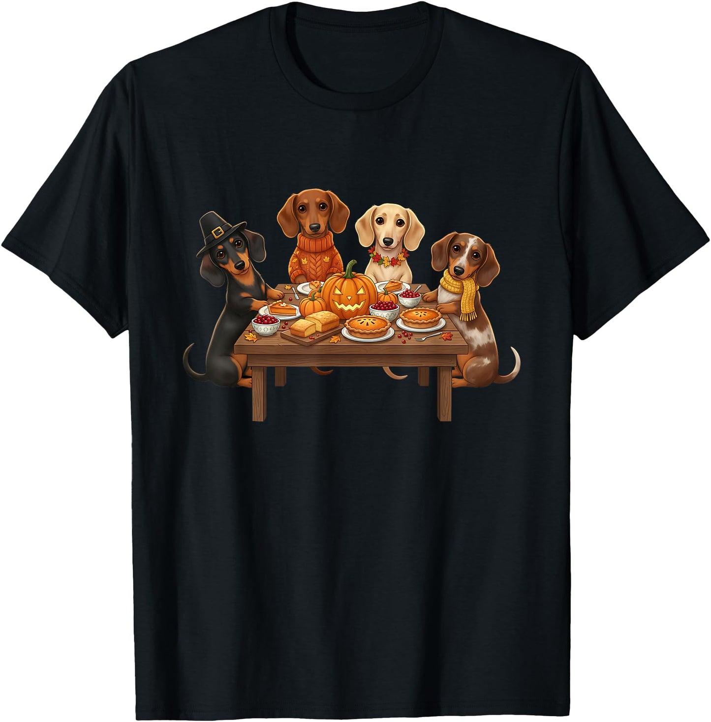 Thanksgiving Dachshund Dogs Dinner Feast Fall Men Women