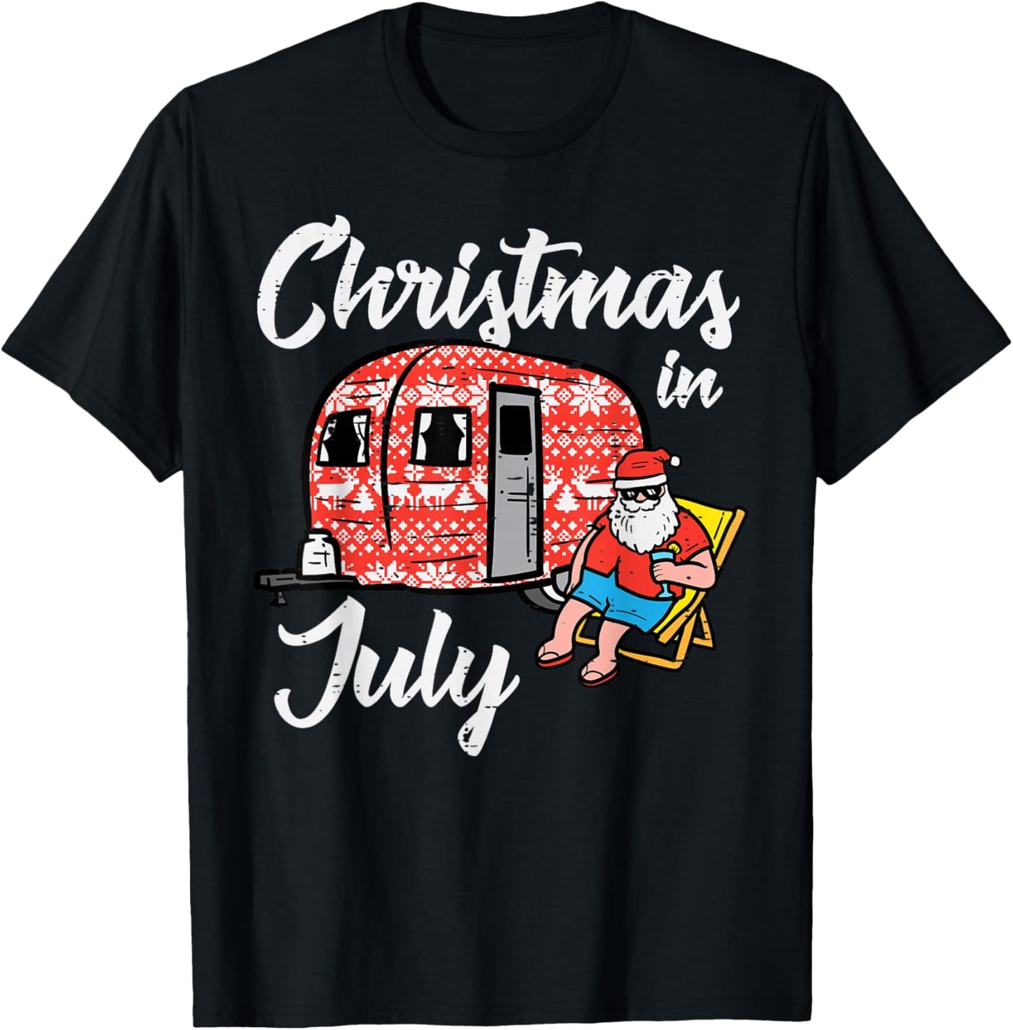 Christmas In July Santa Camping Funny Xmas Men Women Kids