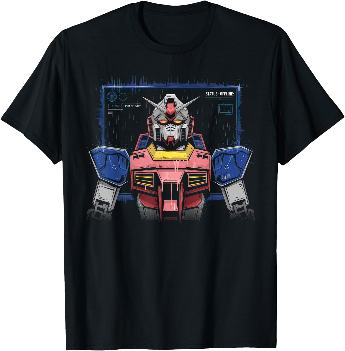 Mecha Tshirt Japanese Mecha Robot Head Anime Art Ukiyo-E