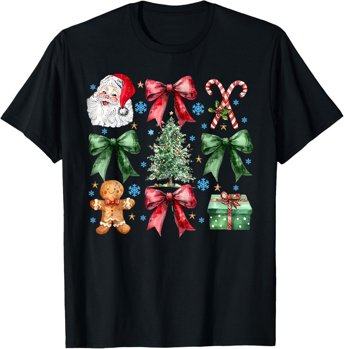 Gingerbread Santa Coquette Bow Christmas Xmas Tree Holiday