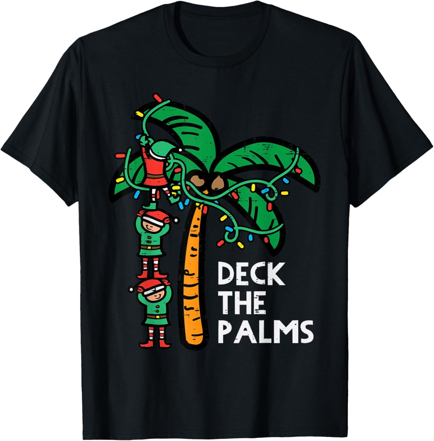 Christmas July Elves Deck The Palm Funny Xmas Men Women Kids