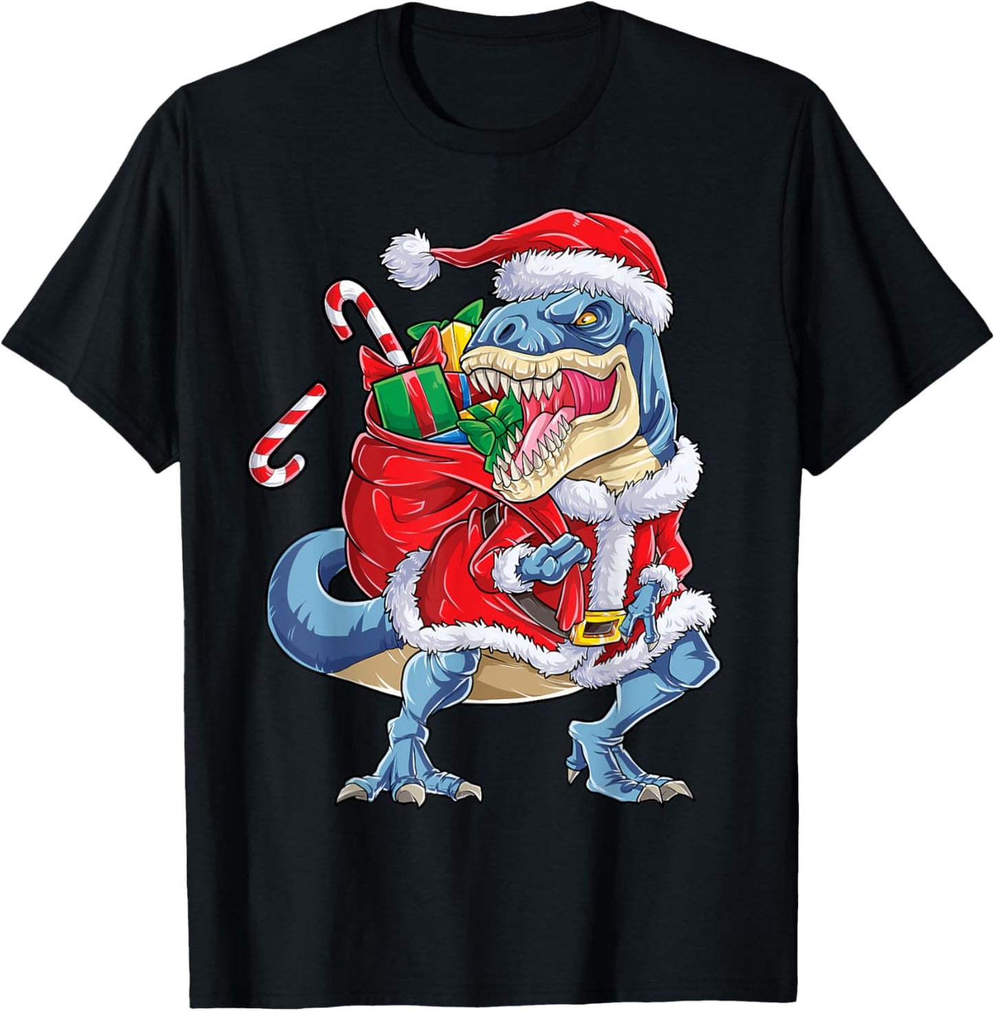 Dinosaur Christmas Santa Claus T-rex Boys Men Funny Xmas