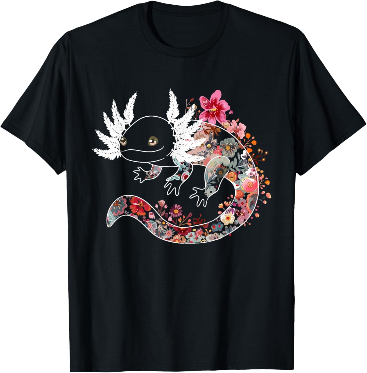 Axolotl Shirts For Girls Women Kawaii Anime Cute Floral