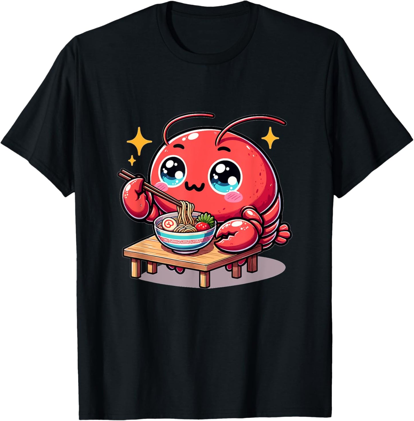 Cute Japanese Kawaii Chibi Lobster Eating Ramen