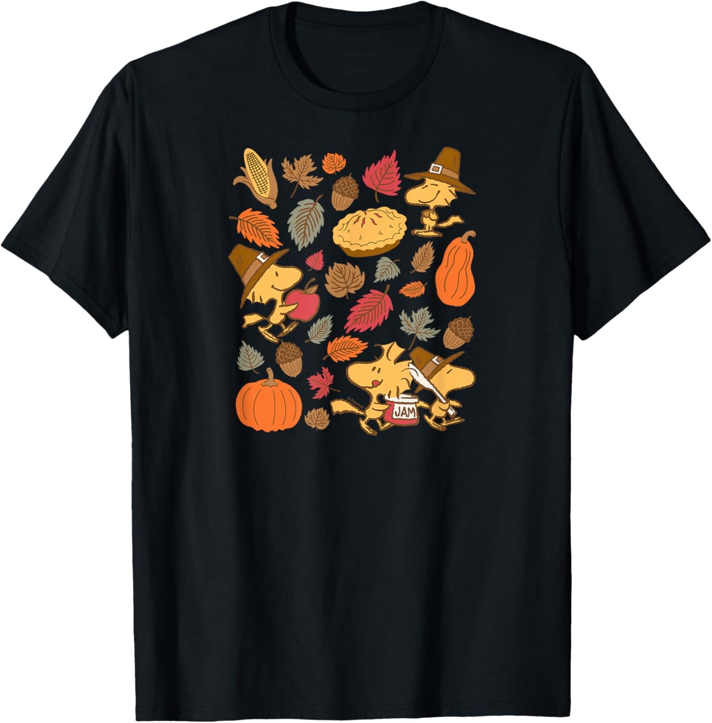 Thanksgiving Woodstock Fall Icons Graphic Tee