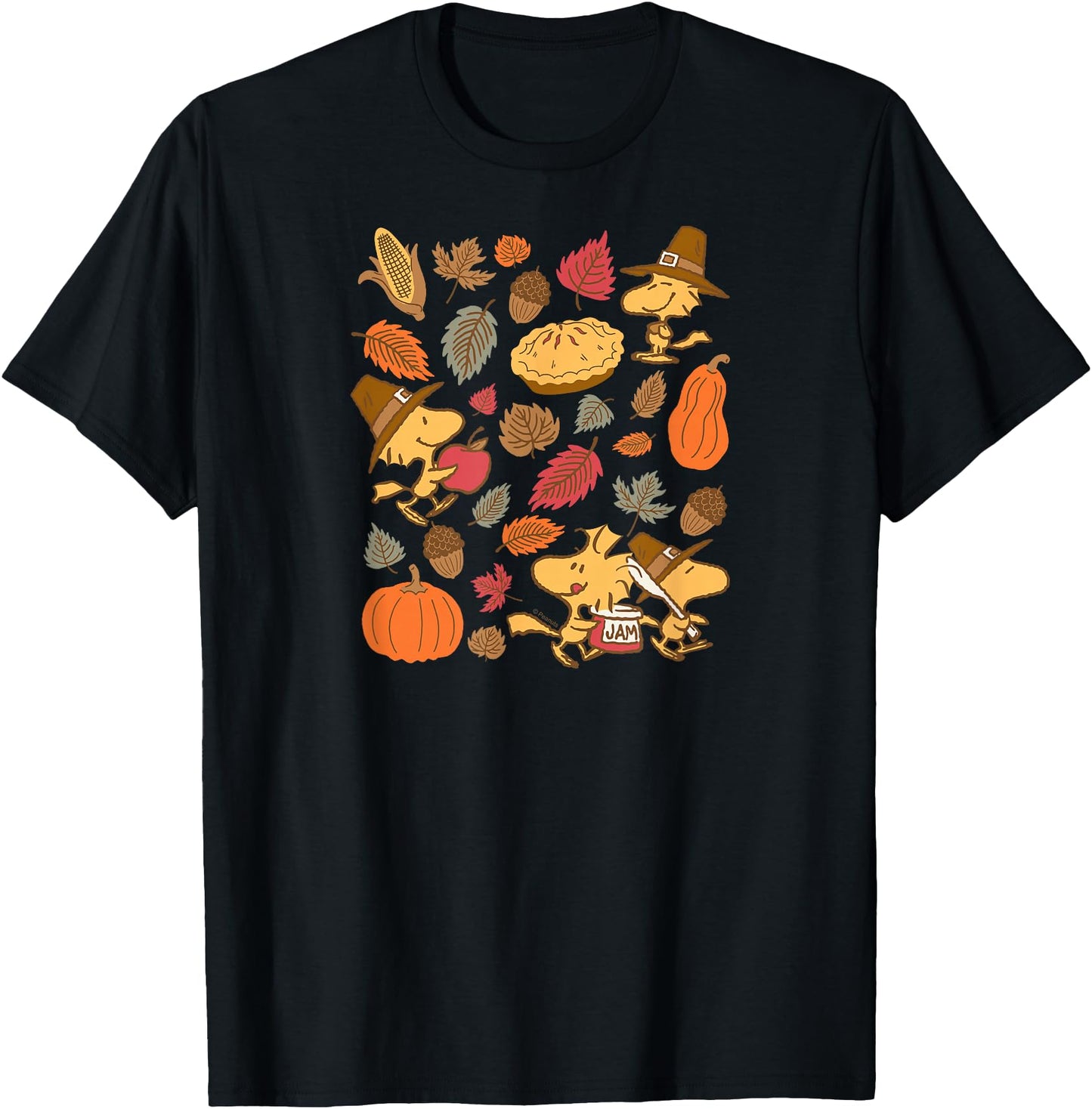 Thanksgiving Woodstock Fall Icons Graphic Tee