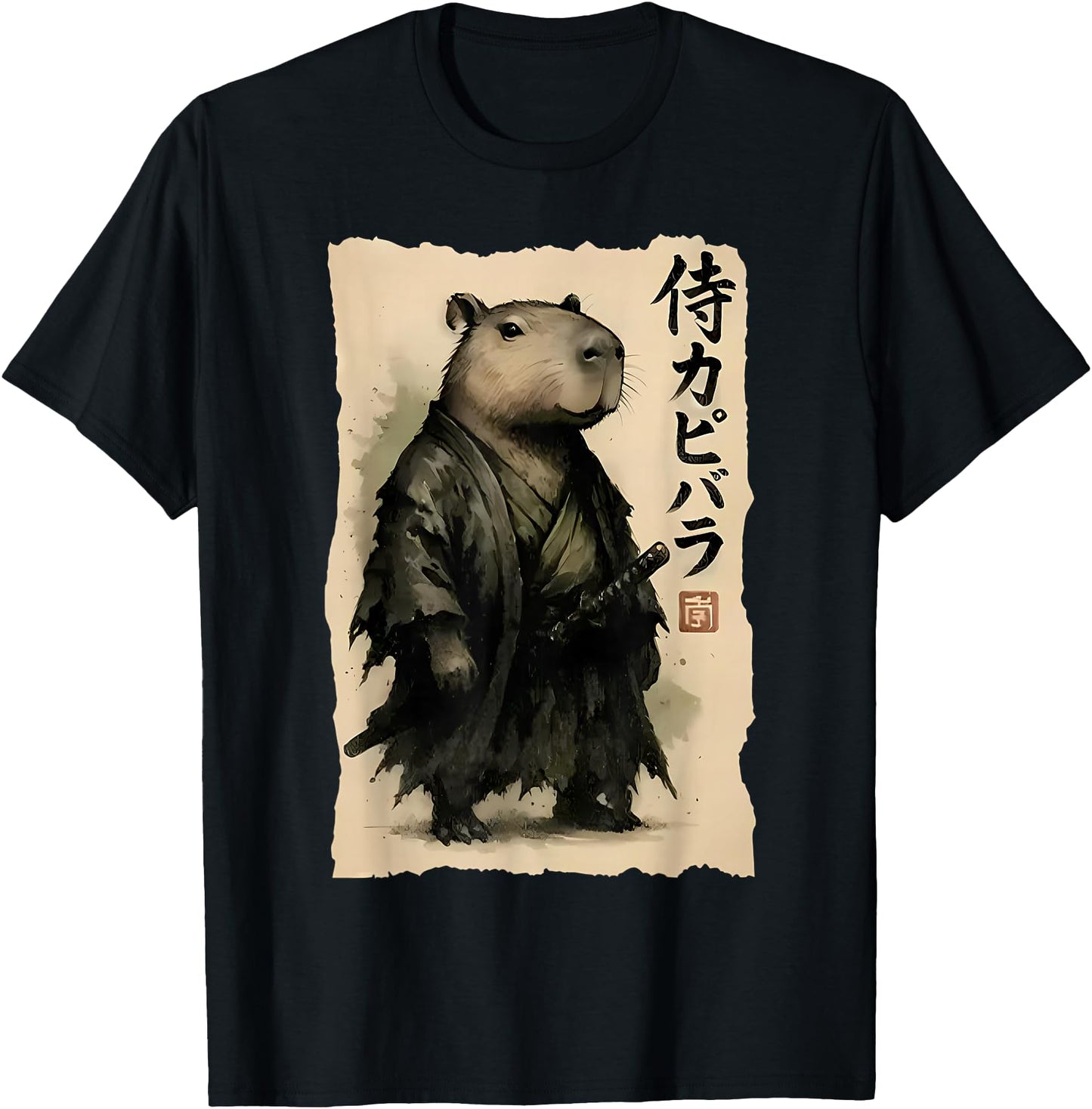 Capybara Samurai Japanese Warrior Graphic Anime Ukiyo-e Art