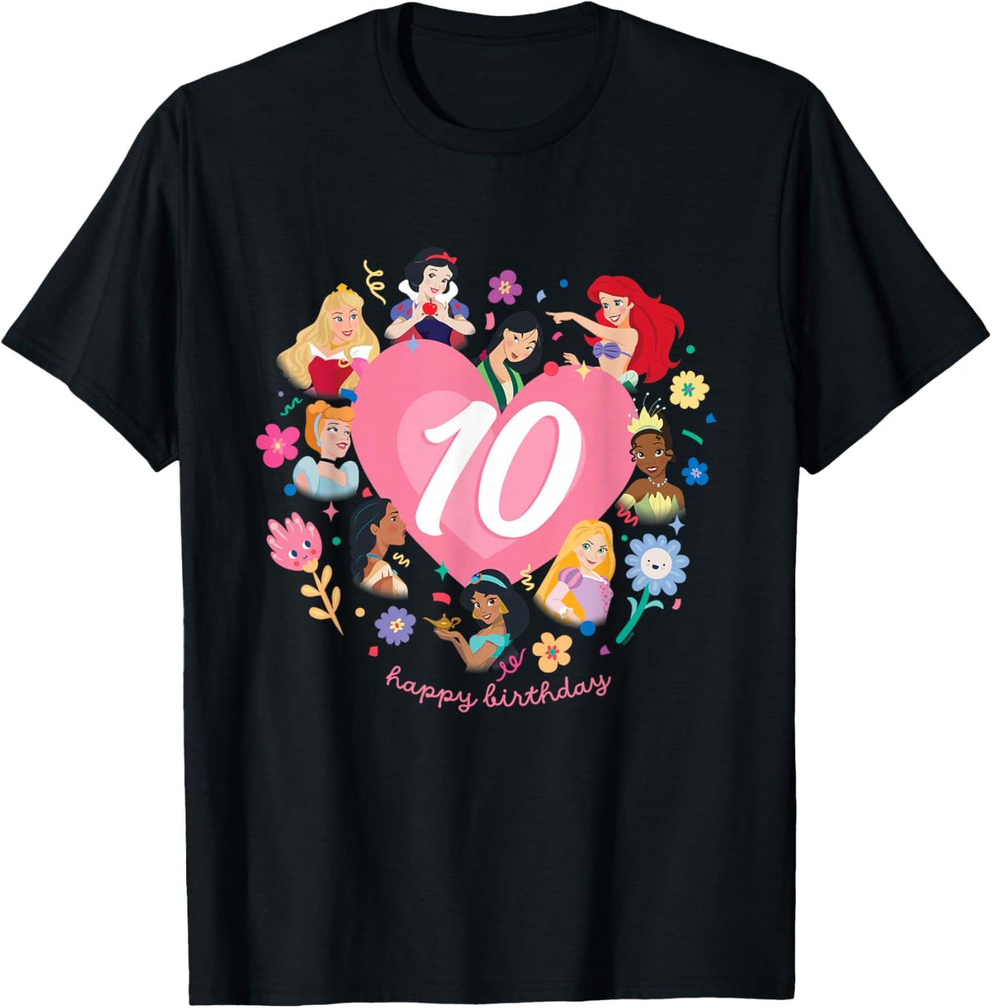 Disney Princess Heart 10 Years Old Happy Tenth Birthday