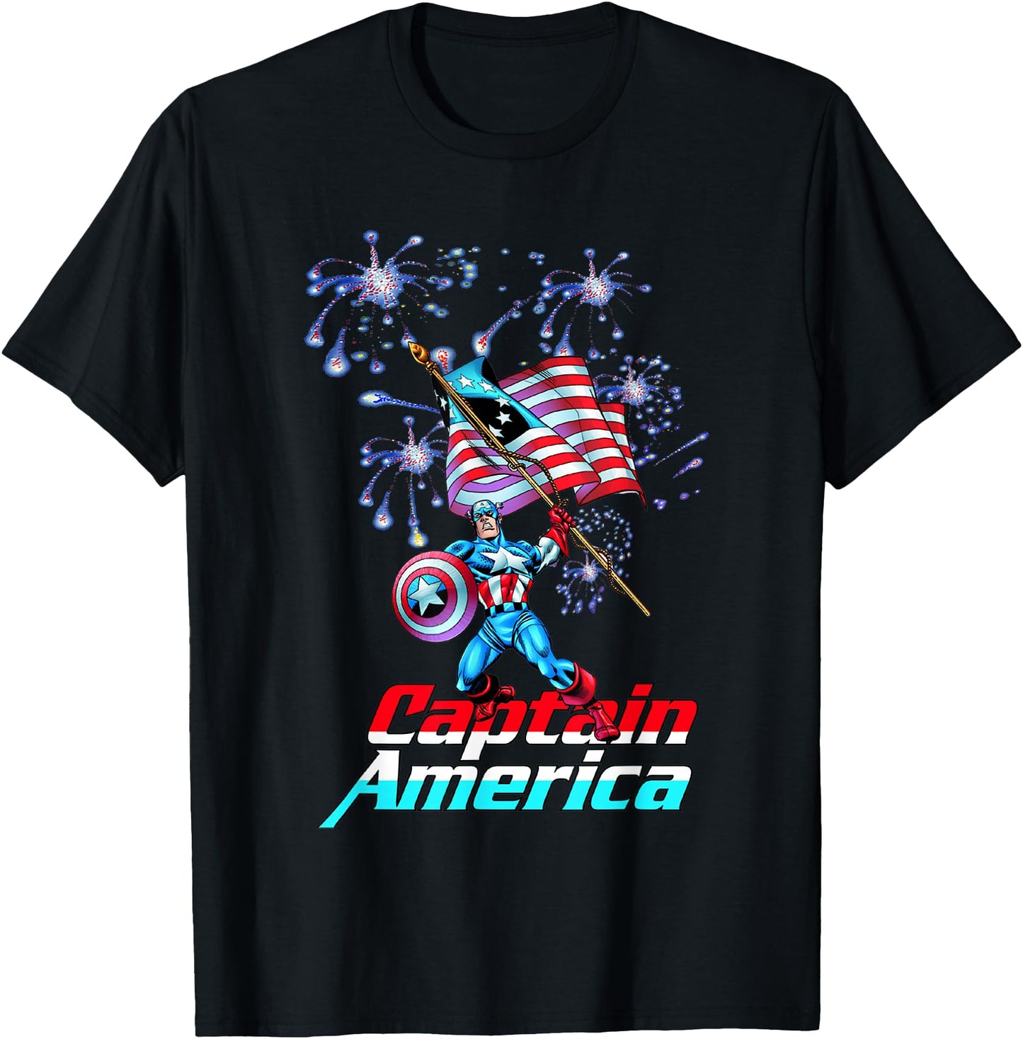 Marvel Comics Retro Classic Captain America 4th Of July Flag