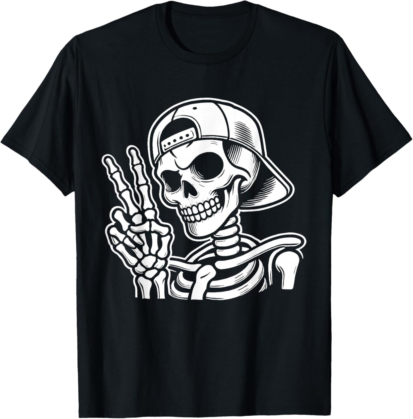 Skeleton Hand Peace Sign Retro Halloween Skeleton Hand Sign