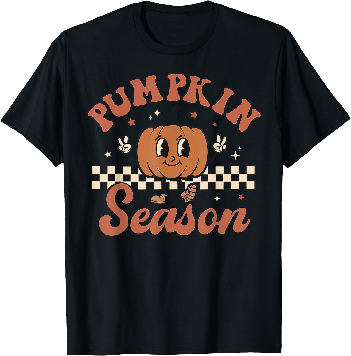 Vintage Pumpkins Spices Season Retro Groovy Fall Halloween