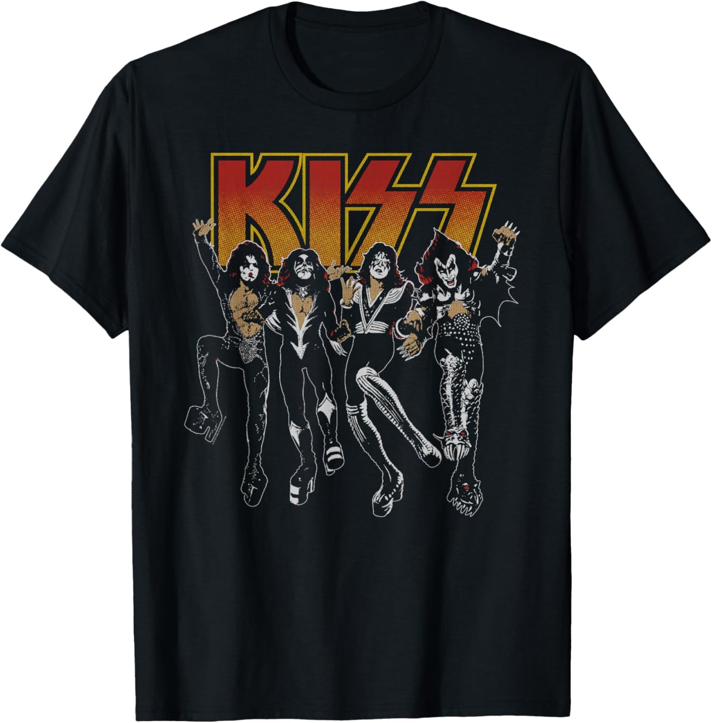 KISS Unisex Adult Slim Fit Black Cartoon