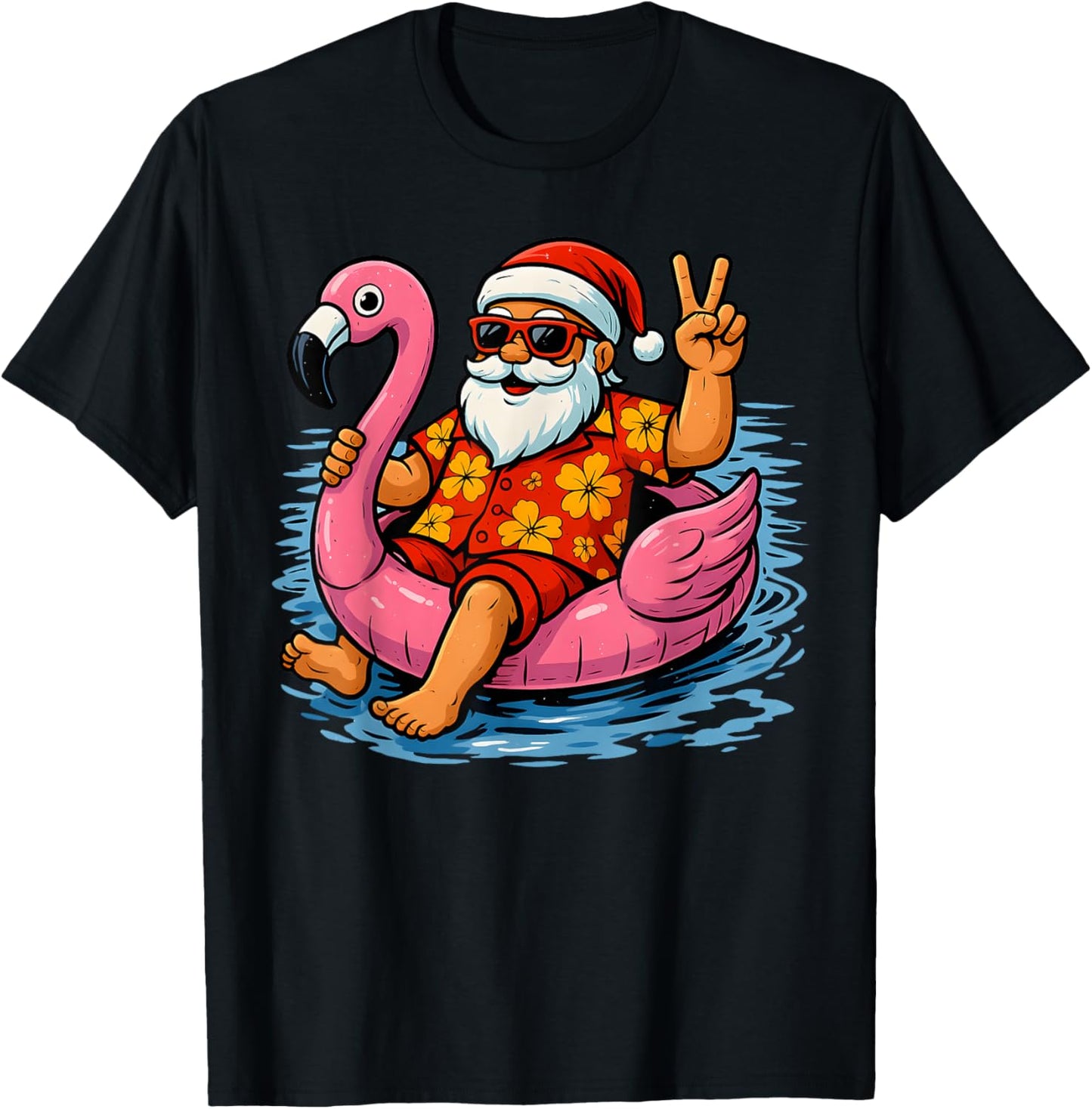 Christmas In July Santa Flamingo Summer Xmas Boys Kids