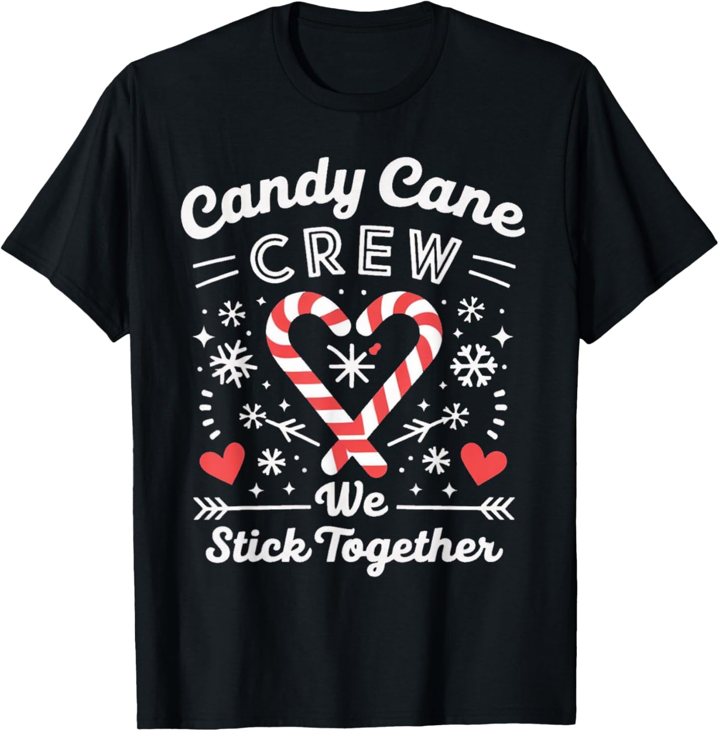 Christmas Candy Cane Heart Holiday Family Matching Pajama T-Shirt