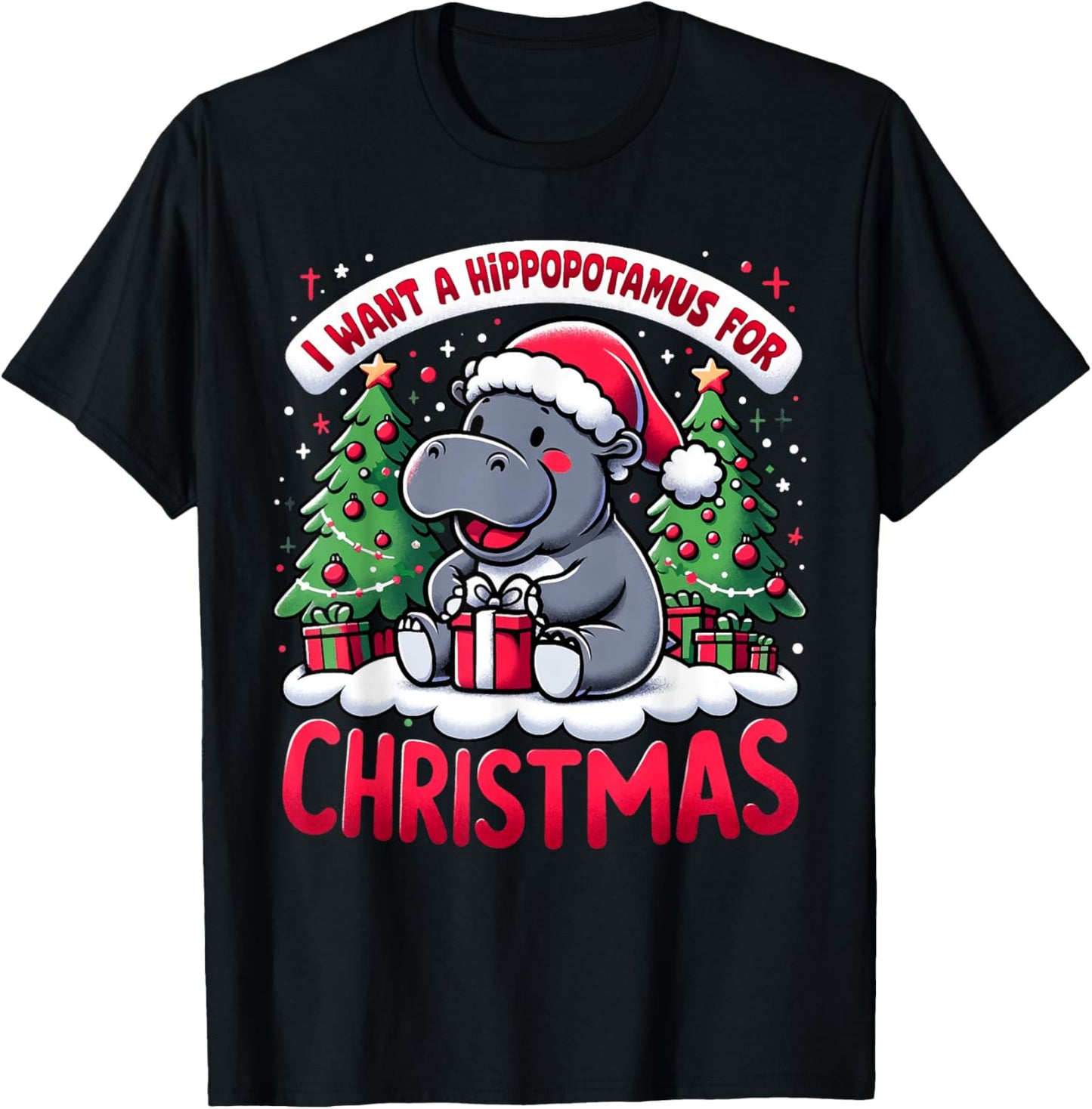 Christmas Tree Hippopotamus Xmas Hippo Lover Team Santa