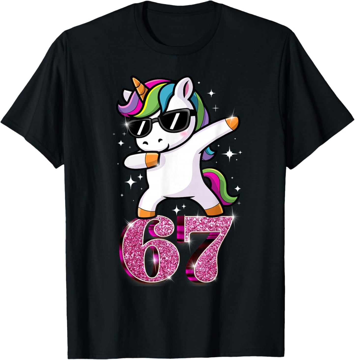 Funny Girls Pink 67 Unicorn Six Seven Meme Brainrot