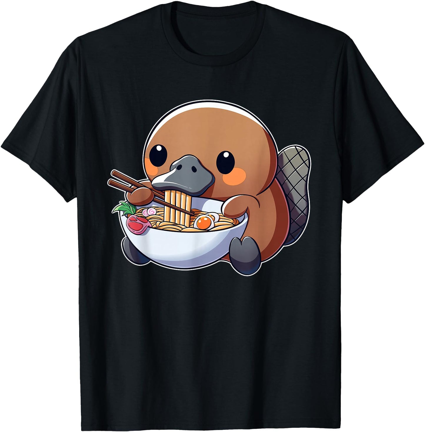 Cute Platypus Ramen Anime Kawaii Japanese Eating Noodle