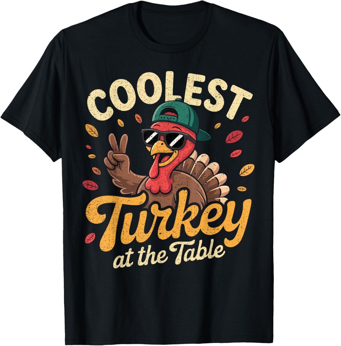 Thanksgiving Coolest Turkey at Table Boys Kids Toddler Youth