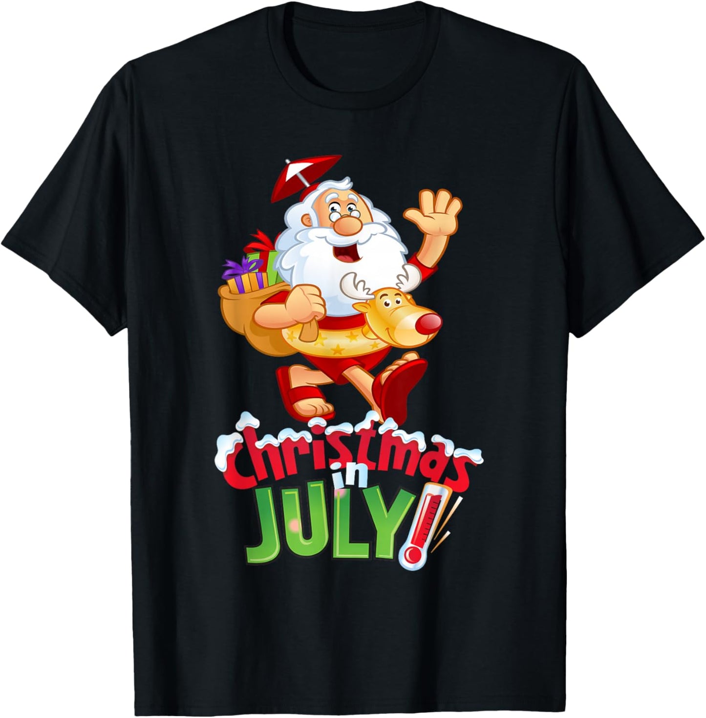 Funny Christmas in July Shirt Summer Reindeer Float Xmas