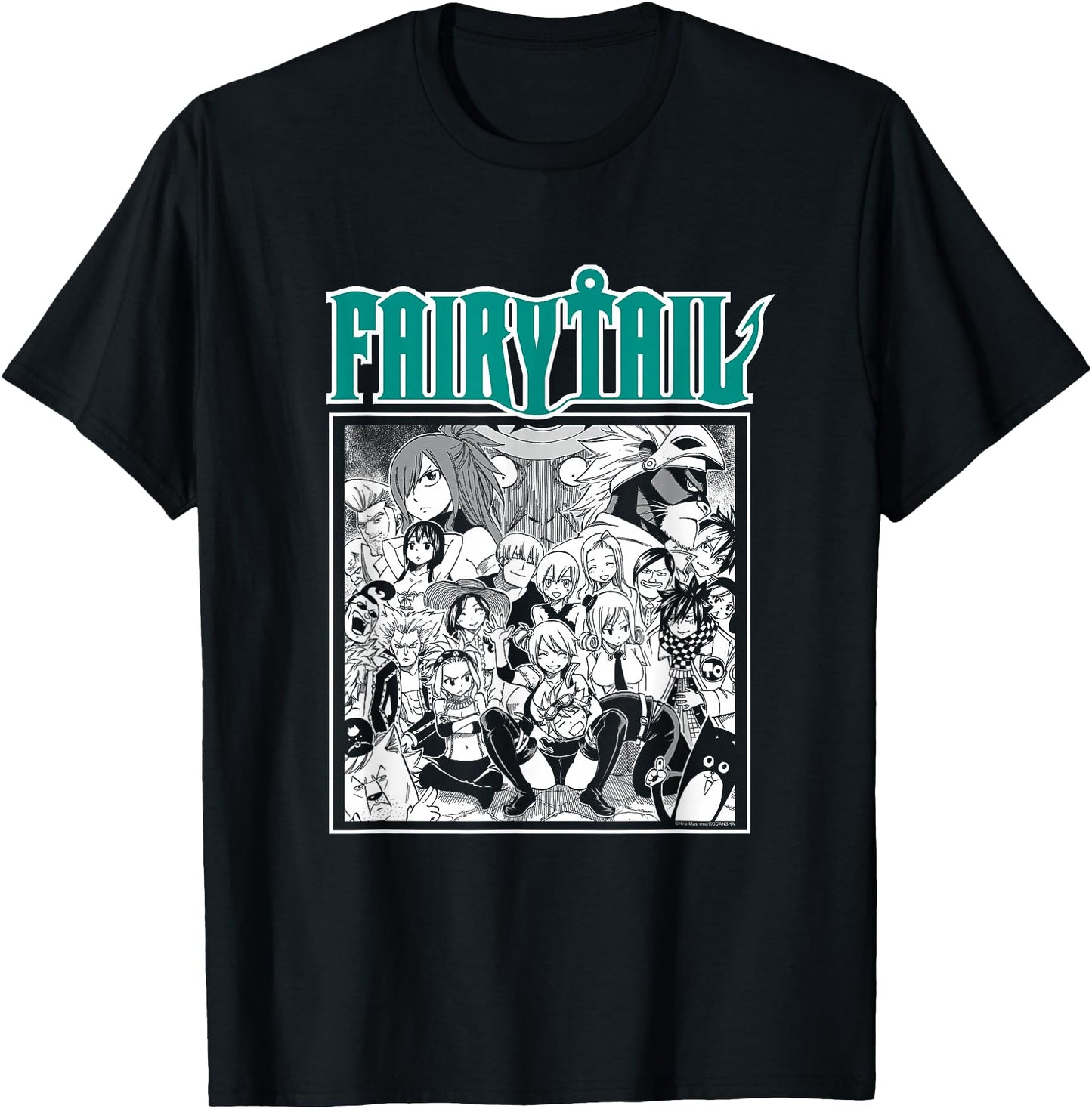 Fairy Tail Manga Black and White Group Shot
