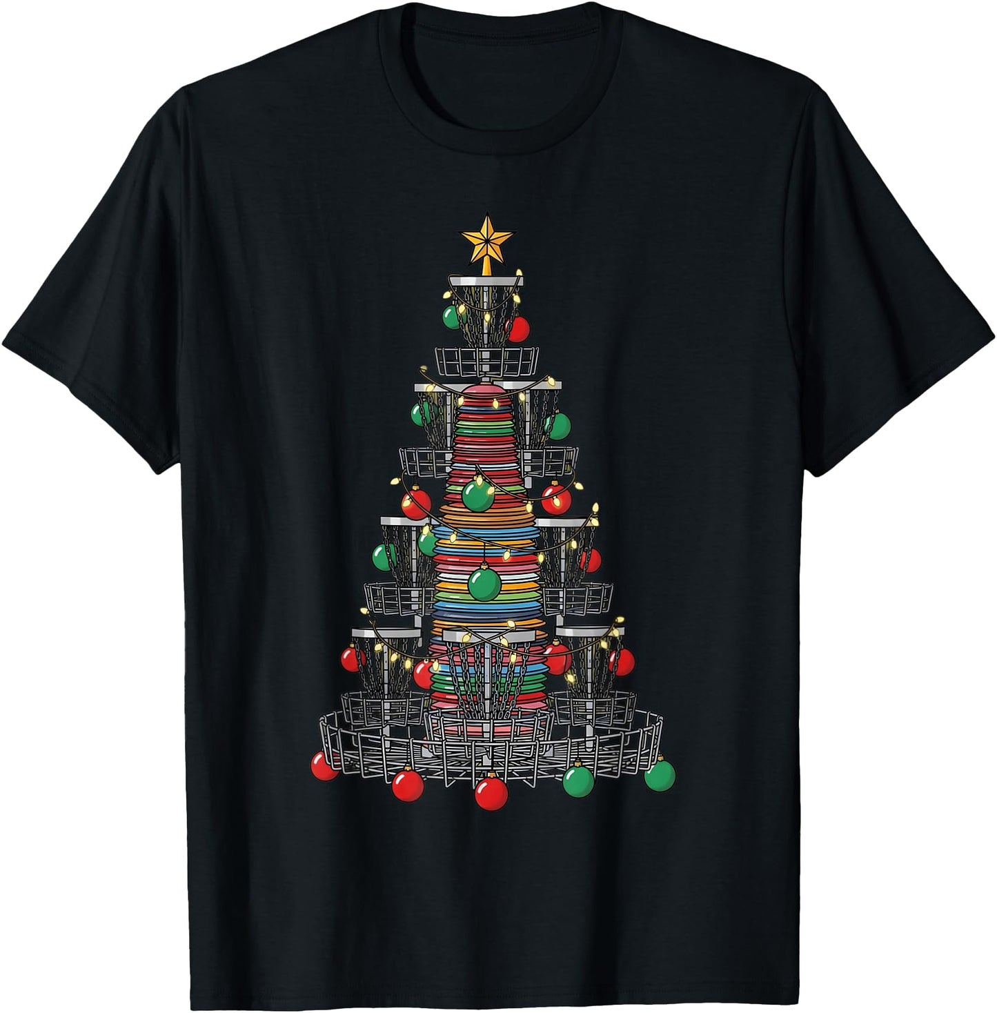 Disc Golf Christmas Tree Xmas Funny Golfer Graphic Men Women