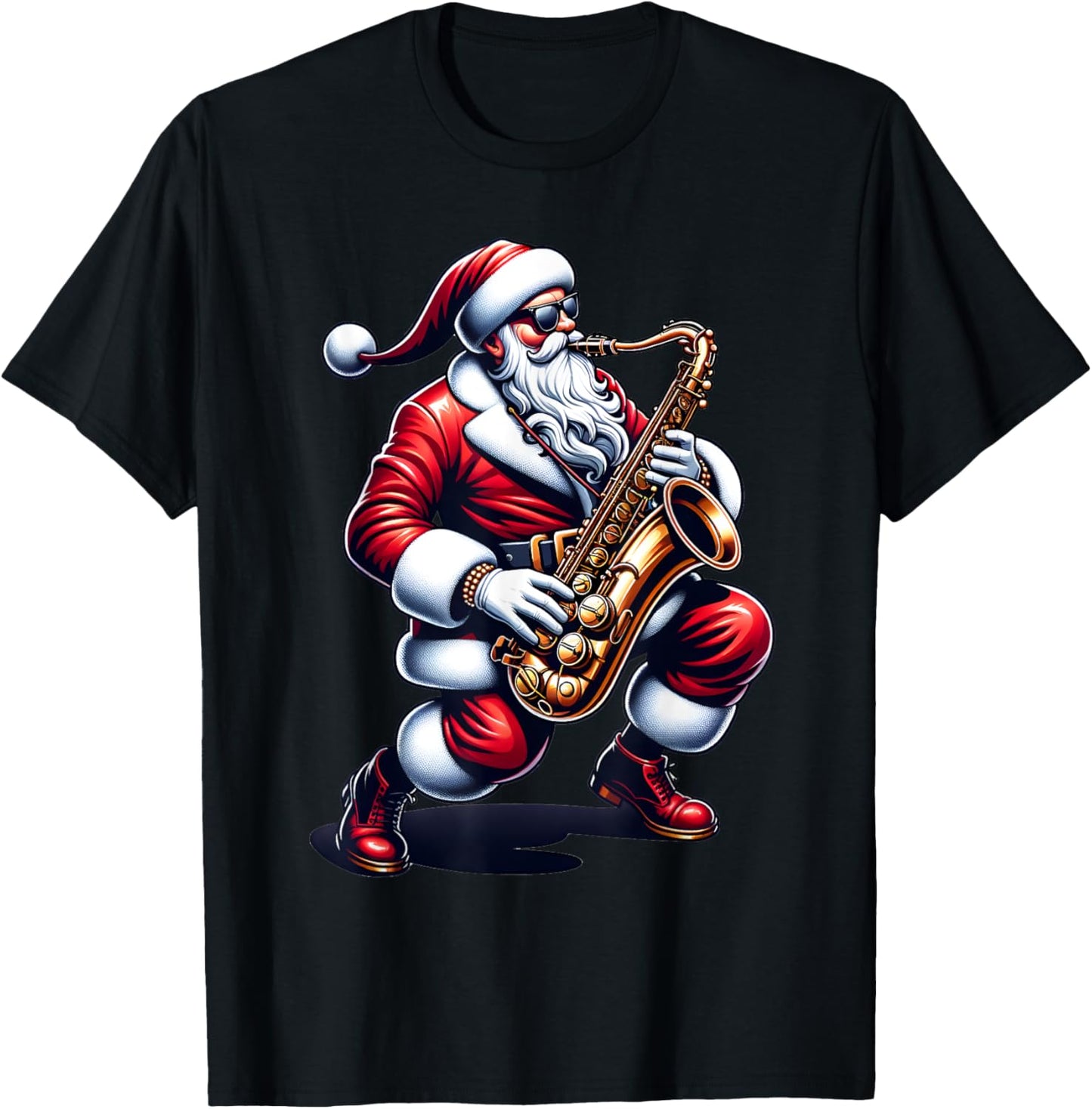 American Santa Playing Saxophone Xmas Jazz Christmas Musical