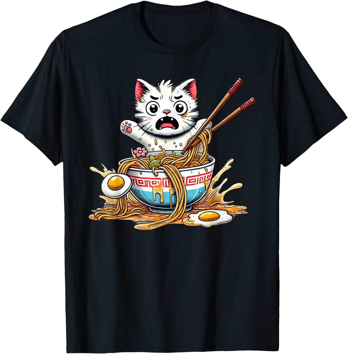 Funny Kawaii Cat Ramen Noodles Japanese