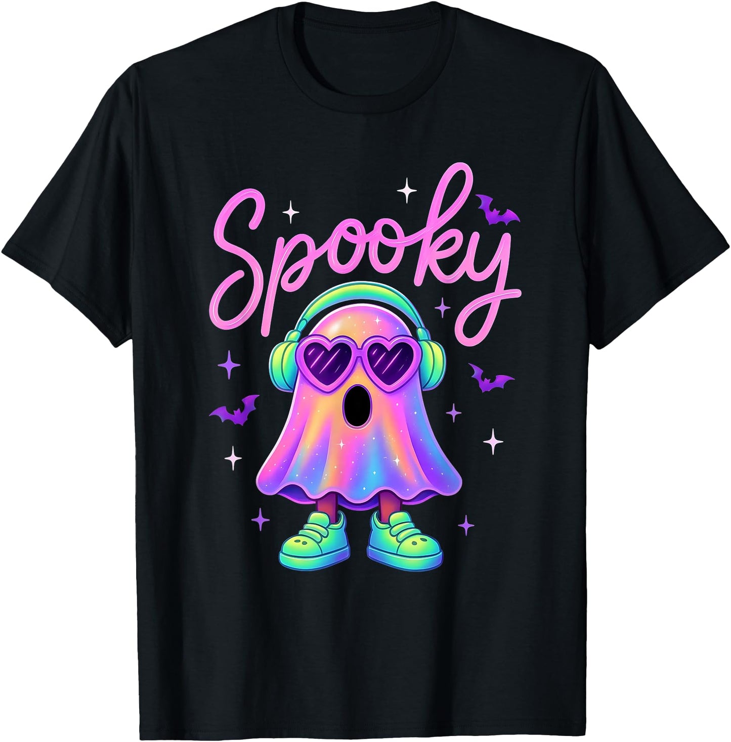 Cute Neon-Style Ghost Halloween Funny Spooky Season