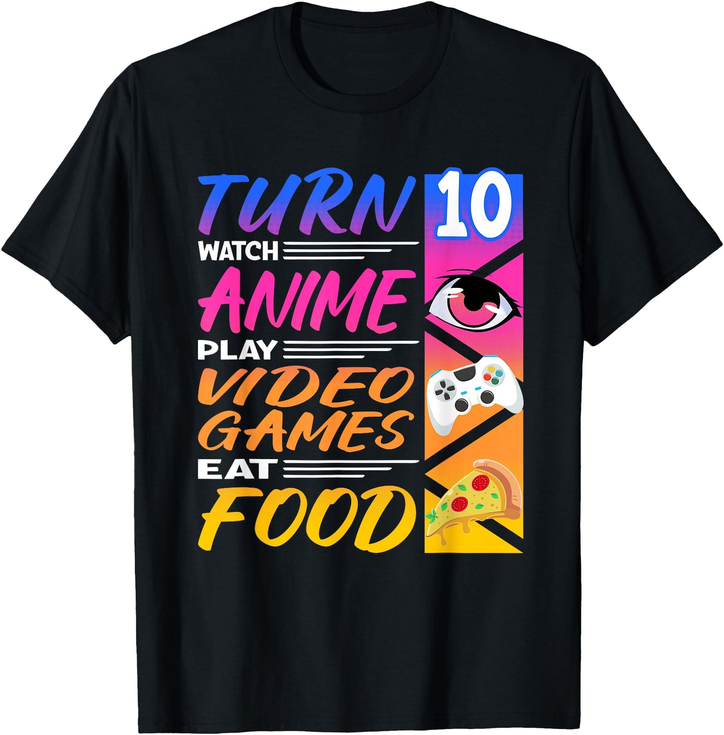 10th Birthday I Manga I Gamer I 90s Kawaii Pizza Anime