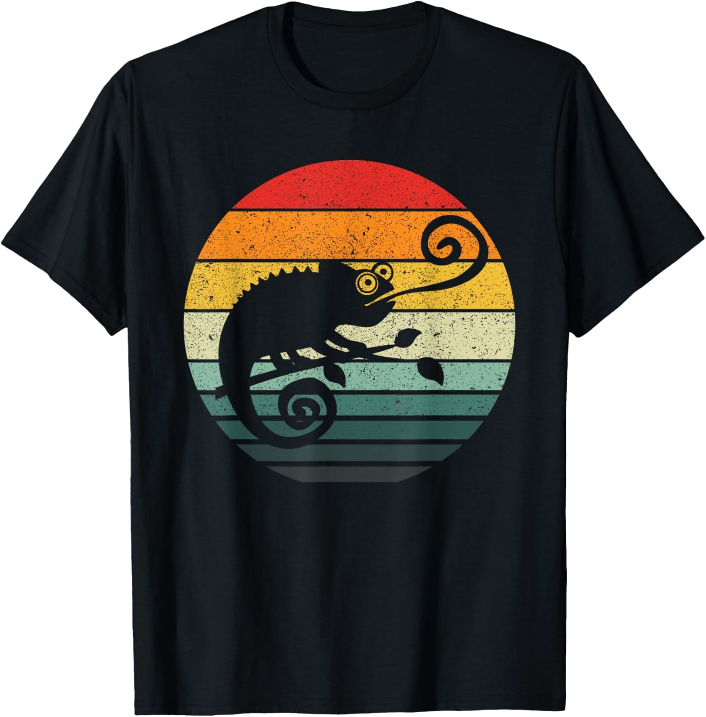 Chameleon Retro Sunset Vintage Design T-Shirt